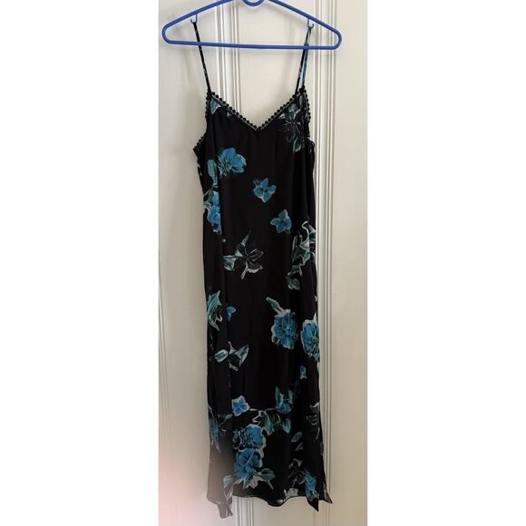 NWT The Kooples 90’s Slip Dress Black Blue Floral US "2" M Grunge ASO THE TALK - Picture 8 of 14